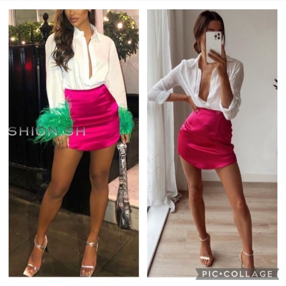 ZARA 🧵🪡satin effect high waist mini skirt blogger insta favor… - Picture 5 of 13